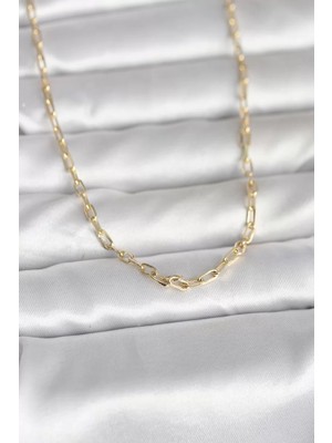 Renas Store cm 14K Gold Renk Ataç Zincir Model 60 cm Kadın Kolye - TJ-BKO10979