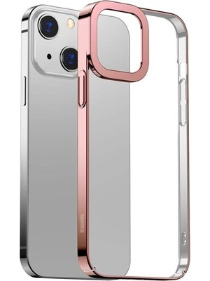 Baseus Glitter iPhone 13 6.1inç Kılıf Renkli Kenar Şeffaf SILIKON-(5775)