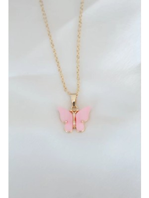 Renas Store Gold Kaplama Pembe Sedefli Kolye - TJ-BKO6440