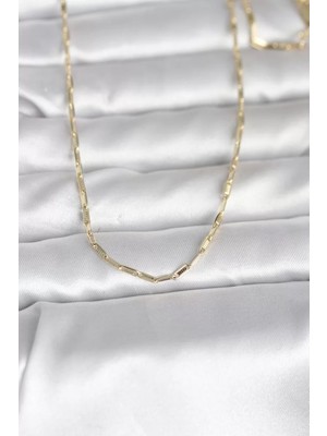 Renas Store cm 14K Gold Renk Ince Ataç Zincir Model 60 cm Kadın Kolye - TJ-BKO10983