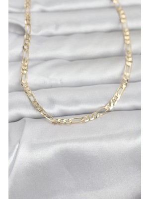 Renas Store cm 14K Gold Renk Kuşgözü Zincir Model 60 cm Kadın Kolye - TJ-BKO10962