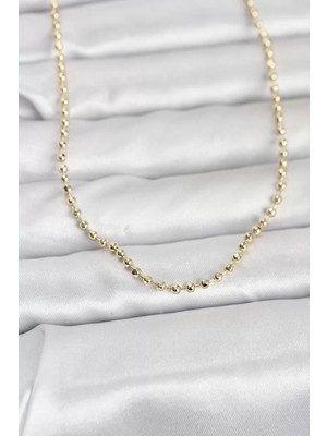 Renas Store cm 14K Gold Renk Top Zincirli Model 60 cm Kadın Kolye - TJ-BKO10958