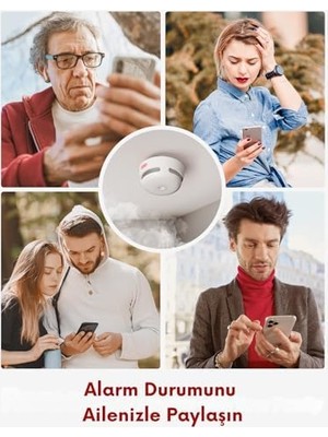 AyrStore Değiştirilebilir Pilli Akıllı Duman Dedektörü Yangın Alarmı, Wi-Fi Duman Dedektörü, Gerçek Zamanlı Uygulama Bildirimleri, XS01-WX, 1'li Paket