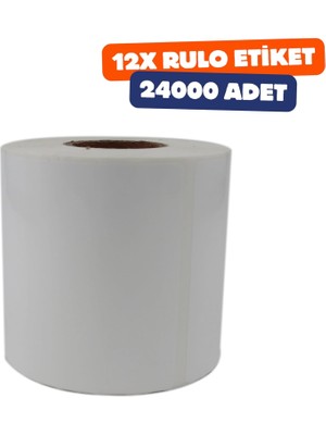 AyrStore Pp Tyre Etiket 95MM x 125MM 3200 Adet 8 Rulo Baskısız Kuvvetli Yapışkanlı Etiket