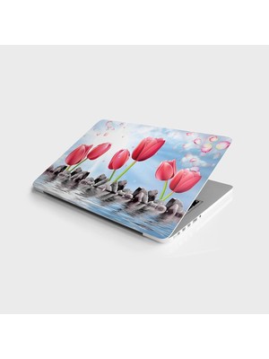 AyrStore Laptop Bilgisayar Notebook Pc Kaplama Etiketi Kırmızı Lale