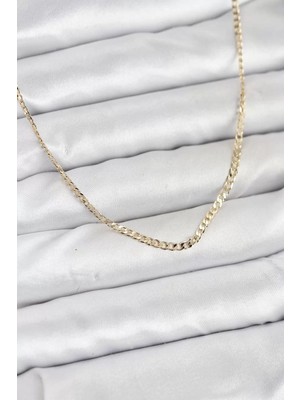 Renas Store cm 14K Gold Renk Pirinç Zincir Model Kadın Kolye - TJ-BKO10917