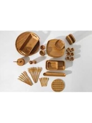 AyrStore Bambum 57 Parça Kahvaltı Seti Ikon B2449, Bambu
