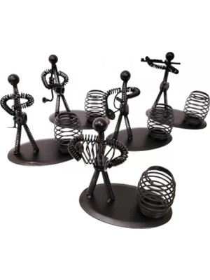 Renas Store Dekoratif Metal Adam Müzisyen Kalemlik