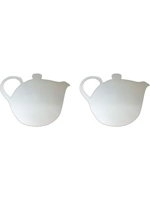 AyrStore Aynalı Duvar Süsü (Sticker) 2 Adet Çaydanlık Şekilli 20X15X0,6CM