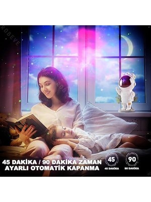 AyrStore Astronot Gece Lambası Galaxy Projektör,led Galaksi Işık Projektörü Çok Renkli Galaksi Yıldızlı Gece Işığı Uzaktan Kumandalı Projektör Lambası Yatak Odası Hediye Için USB Planetaryum Projektörü