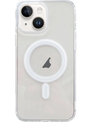 Ally iPhone 15 Plus Magsafe Uyumlu Manyetik Şeffaf Silikon KILIF-(5775)