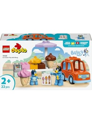 AyrStore Bluey ile Dondurma Gezisi 10458-2 Yaş ve Üzeri Çocuklar Için Araçlı Rol Oyunu Sunan Yaratıcı Yapım Seti, Doğum Günü Hediye Fikri (22 Parça)