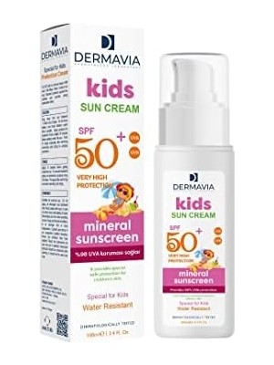 AyrStore Dermavia Spf+50 Çocuk Yüz ve Vücut Koruma Mineralli Güneş Kremi 100 ml