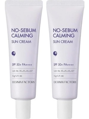 AyrStore Derma Factory Yağlı Ciltler Için Ton Eşitleyici Kore Güneş Kremi Derma Factory No Sebum Calming Sun Cream Spf 50 (2 Paketi)