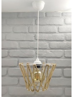 AyrStore Beyaz Metal Kafes Halatlı Model E27 Duylu Cafe Restaurant Ofis Mutfak Hol Tekli Sarkıt Avize Aydınlatma Modelleri…