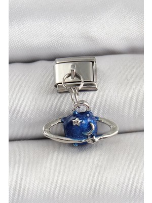 Renas Store 316L Çelik Sallantılı Satürn Model Gümüş Renk Nomination Charm - TJ-BC1470