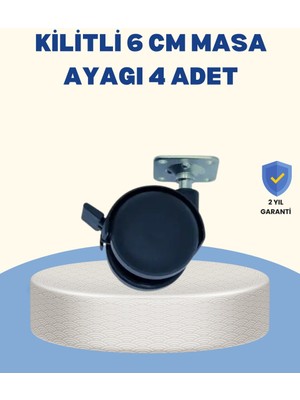 TKÇ Kilitli Mobilya Tekerleği 6 cm 4’lü Kolay Kurulum