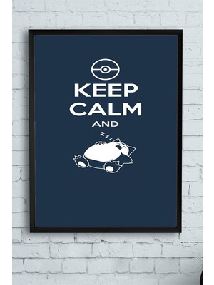 AyrStore (PSTER11632) Keep Calm And Sleep Eğlenceli Mizahi Çerçeveli Tablo (40X50CM)
