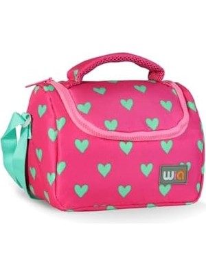 AyrStore Wia Kids Kalp Desenli Kız Çocuk Beslenme Çantası Pembe