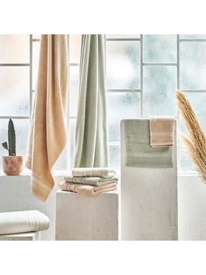 AyrStore Soft Pamuk 50X85 cm Yüz Havlusu Ekru