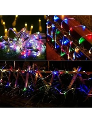 Senka Mey Ithalat® 10 Metre 100 LED Solar Rgb Işık Şeffaf Kablolu