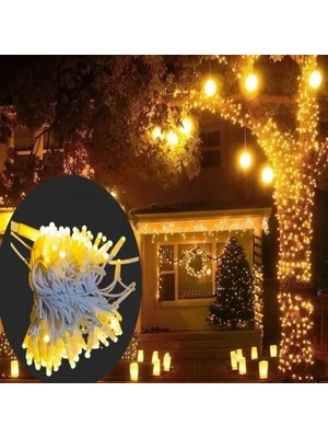Senka Mey Ithalat® 10M 100 LED IP65 Dış Mekan LED Işık Beyaz Kablo