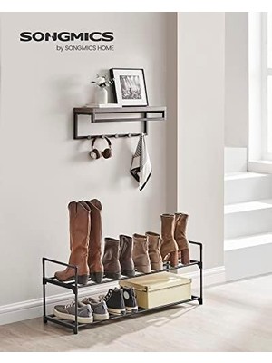AyrStore 2 Seviyeli Ayakkabı Rafı, 10 Çift Ayakkabıya Kadar Metal Ayakkabı Saklama Yeri LSA12BK
