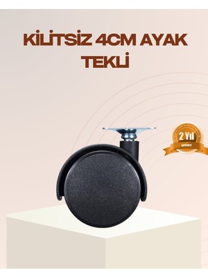 TKÇ 4 cm Kilitsiz Mobilya Ayağı Tekli Kolay Dönen Masa ve Sehpa Ayağı