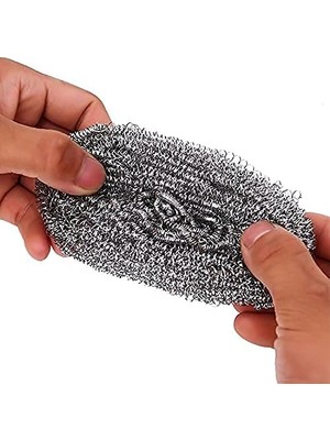 AyrStore Uzun Saplı Bulaşık Ovma Teli, 3 Adet, 20 cm Sap, Paslanmaz Çelik Tel, Yeşil