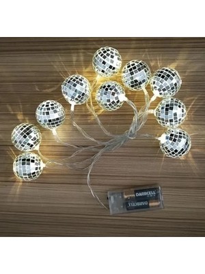 Senka Mey Ithalat® 2m 10 LED Pilli Disko Toplu Işık