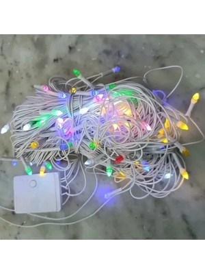 Senka Mey Ithalat® 10M 100 LED Damla Uçlu Kırmızı Işık Şeffaf Kablo