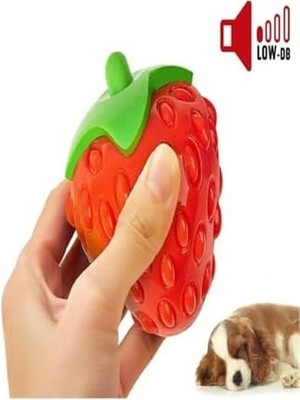 Tasma Market Çilek Aromalı Sesli Diş Kaşıma Tartar Önleyici Köpek Oyuncağı Kırmızı-Yeşil
