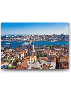 AyrStore Istanbul Galata Köprü Manzara Tablosu - 45X30CM
