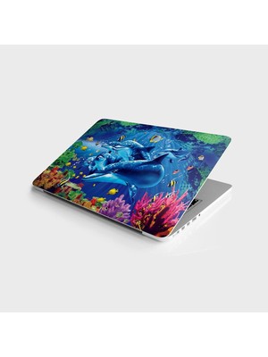 Laptop Bilgisayar Notebook Pc Kaplama Etiketi Yunus Balığı