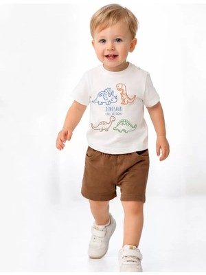 İkikareshop 6/24 Ay Dino Baskılı Basic Bebek Takımı