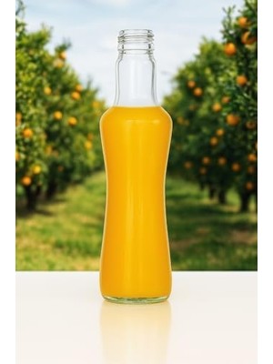 250 ml Şeffaf Ince Belli Kapaklı Cam Şişe 250 cc Meşrubat Şişesi 6 Adet (Beyaz Kapak)