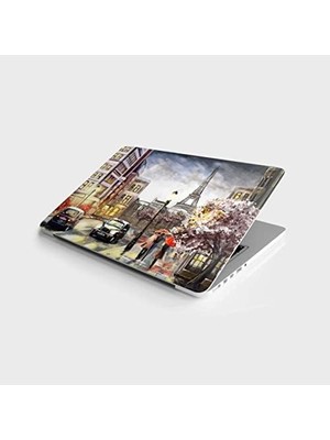 Laptop Bilgisayar Notebook Pc Kaplama Etiketi Fransa Sokak Manzarası