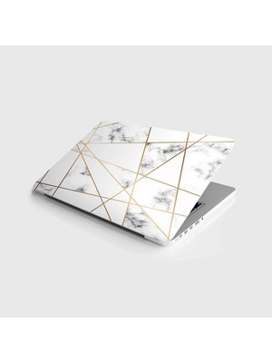 Laptop Notebook Pc Kaplama Etiketi Geometrik Mermer Doku