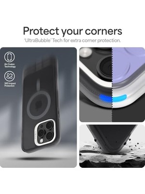 Ciel By 16 Pro Max ile Uyumlu Magsafe Kılıf Ultrasheer Mag Sararmaya Dayanıklı Hava Kanalı Teknolojisi™ Askeri Sınıf Koruma Space Gray Mat Kapak - ACS08244