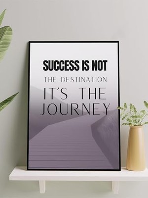 Journey's Call, Yolun Çağrısı Motivasyon Çerçeveli Tablo, Çerçeveli Poster, Ofis, Çalışma Odası