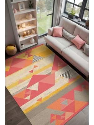 Zalar Kadife Modern Kaymaz Pamuk Tabanlı Yıkanabilir Antibakteriyel Salon Halısı 100X150