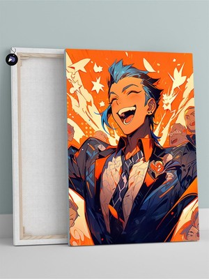 (PSTER303) Blue Hair Style Manga Kanvas Tablo 50 x 70