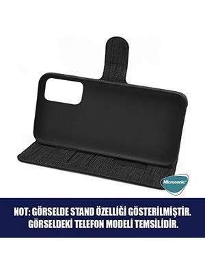 Appple 13 Için Kılıf Fabric Book Wallet Siyah [ 13 ile Uyumlu Kılıf - Siyah]