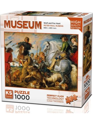 20666 Wolf And Fox Hunt 1000 Parça Puzzle -Ks Puzzle