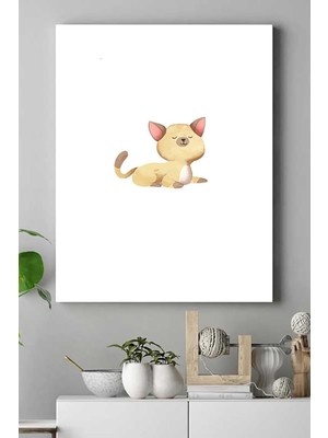 (PSTER16530) Kedi Tasarım Çocuk Odası Kanvas Tablo 50 x 70