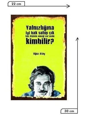 Kuşe Kağıt Duvar Posteri Yalnızlığa Iyi Bak Oğuz Atay Retro DRTR0020