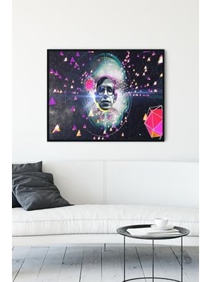 (PSTER12667) Stephen Hawking Motivasyon Çerçeveli Tablo 2 (50X70CM)