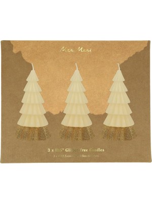 - Ivory Tree Candles - Krem Renk Ağaç Mumlar (3'lü)