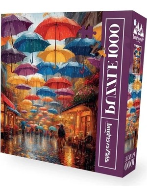Die Grup 1000 Parça Yağmurlu Şemsiyeli Sokak Puzzle