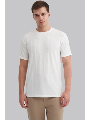 Cazador Pablo Erkek Çizgi Dokulu Premium Regular Fit Bisiklet Yaka T-Shirt 4203